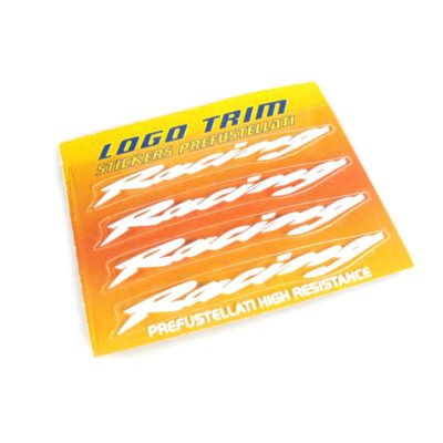 Logo-Trim 4R RACING (4er Set) avec 3M technologie en blanc