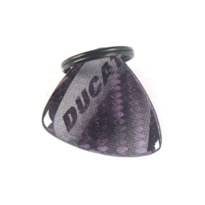 Porte clé 4R 3D KEY SHIELD en carbon-argenté avec logo DUCATI