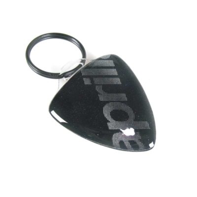 Porte clé 4R 3D KEY SHIELD en paillettes-argenté avec logo APRILIA