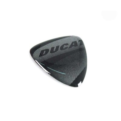 Sticker 4R 3D BIKE SHIELD en argent brillant (40 x 35/10mm) avec DUCATI logo