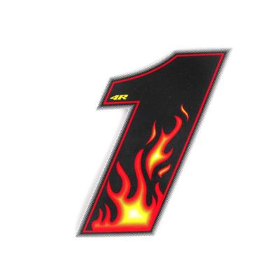 Sticker 4R RACING no. 1 Flame coloré (100 x 140mm)