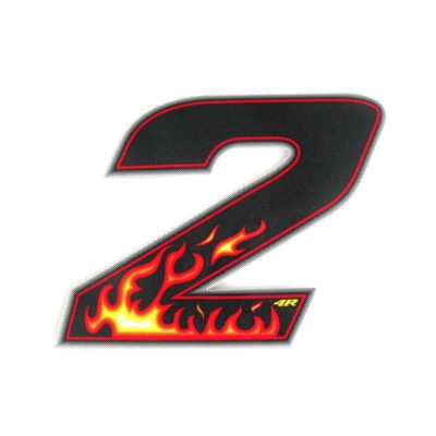 Sticker 4R RACING no. 2 Flame coloré (100 x 140mm)