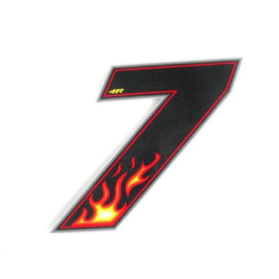 Sticker 4R RACING no. 7 Flame coloré (100 x 140mm)