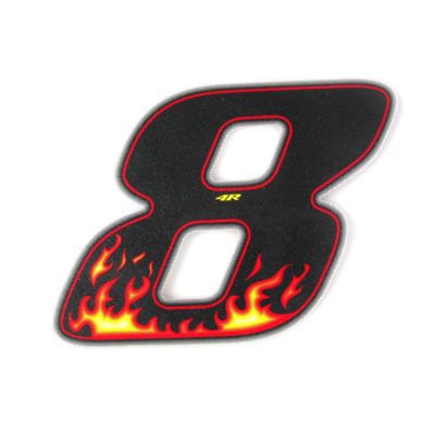 Sticker 4R RACING no. 8 Flame coloré (100 x 140mm)