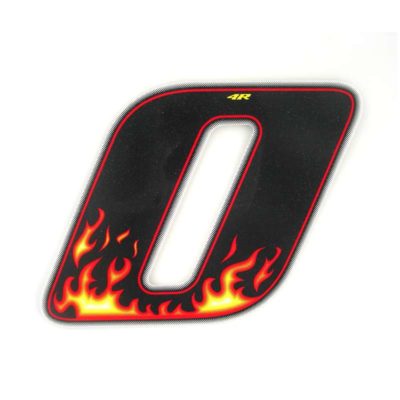 Sticker 4R RACING Nr.: 0 Flame-coloré (100 x 140mm)