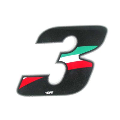Sticker 4R RACING no. 3 couleurs Italy (100 x 140mm)