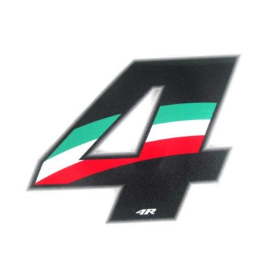 Sticker 4R RACING no. 4 couleurs Italy (100 x 140mm)
