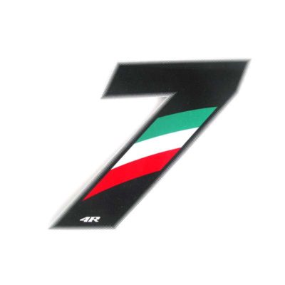 Sticker 4R RACING no. 7 couleurs Italy (100 x 140mm)