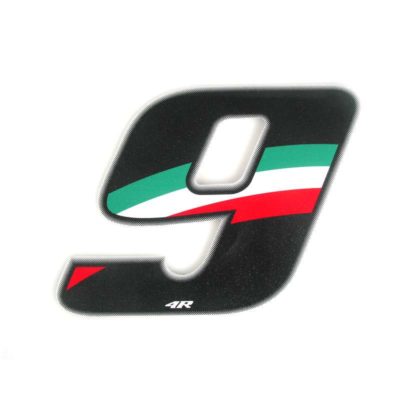 Sticker 4R RACING no. 9 couleurs Italy (100 x 140mm)