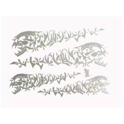 Sticker-Set 4R GOTHIC SKULL (35 x 25cm) en argenté