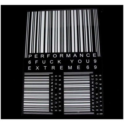 Sticker-Set 4R SPORT CODE (Set à 3 pièce) en blanc (35 x 25cm)