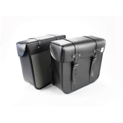 Sac (paire) R40 noir dos plastic 2 attaches pour vélomoteurs 29x32x12cm