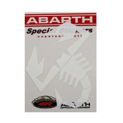 Autocollant ABARTH SCORPIONE blanc (12cm)