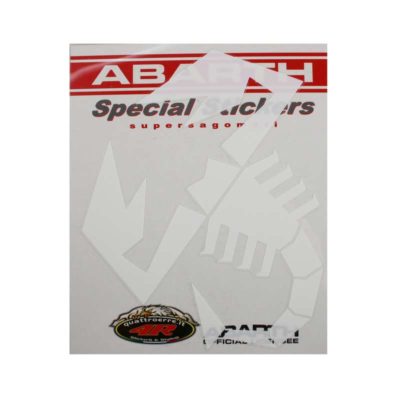 Autocollant ABARTH SCORPIONE blanc (16cm)