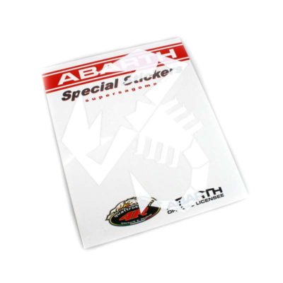 Autocollant ABARTH SCORPIONE blanc (24cm)