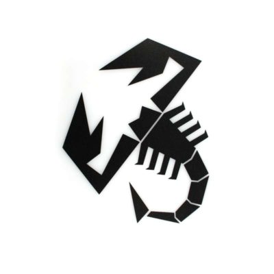 Autocollant ABARTH SCORPIONE noir (16cm)