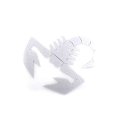 Autocollant ABARTH SCORPIONE argenté (12cm)