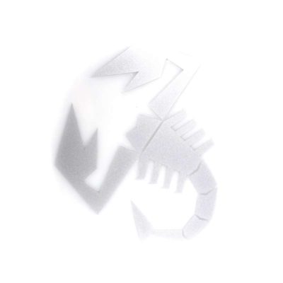 Autocollant ABARTH SCORPIONE argenté (16cm)