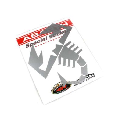 Autocollant ABARTH SCORPIONE argenté (24cm)
