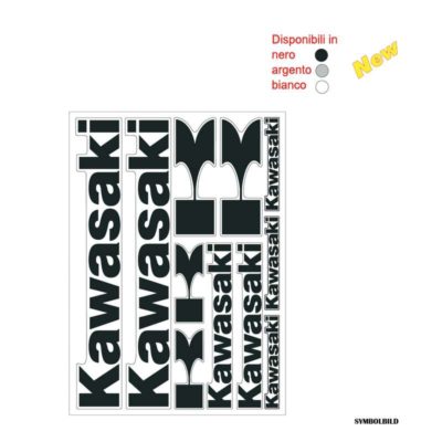 Autocollants 4R KAWASAKI (35 x 25cm) blanc