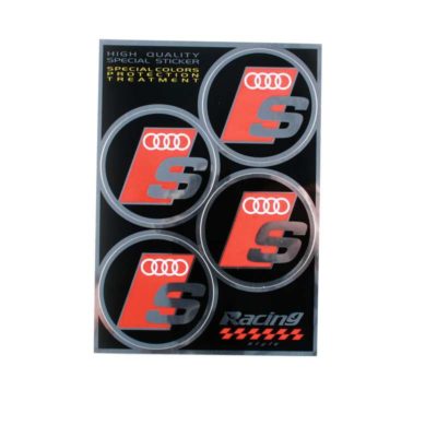 Autocollants 4R AUDI S (Ø 48mm - 130 x 95mm)