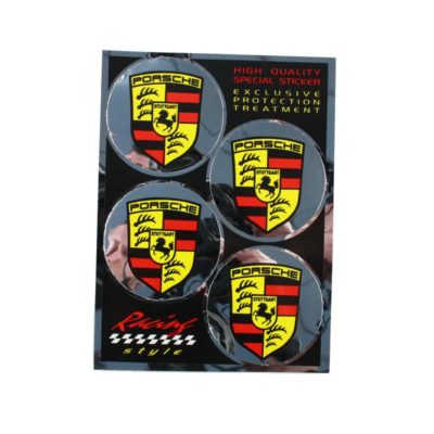 Autocollants 4R PORSCHE (Ø 48mm - 130 x 95mm)