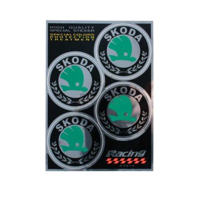 Autocollants 4R SKODA (Ø 48mm - 130 x 95mm)