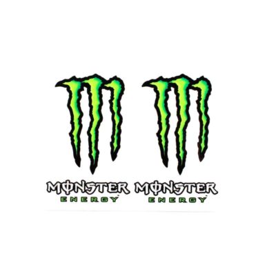 Autocollant s 4R MONSTER ENERGY (paire) 5 x 8cm en noir/vert
