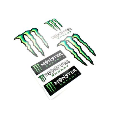 Autocollant s 4R MONSTER ENERGY (13 x 16cm) en noir/vert