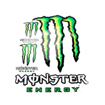 Autocollant 4R MONSTER ENERGY (35 x 50cm) en noir/vert