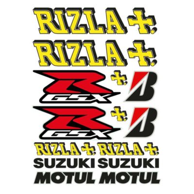 Autocollants 4R SPONSOR GSX-R RIZZLA - BRIDGESTONE - MOTUL (35 x 25cm)