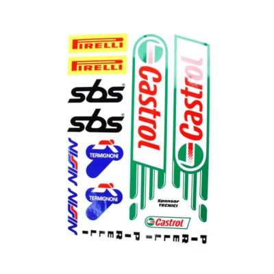 Autocollant s 4R SPONSOR CASTROL - TERMIGNONI - NISIN - SBS - PIRELLI (35x25cm
