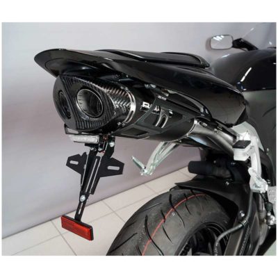 Support plaque SRP Inox/noir (SS/BL) éclairage plaque LED kit montage Honda