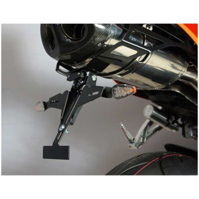 Support plaque SRP Inox/noir (SS/BL) eclairage plaque LED Kit montage Honda