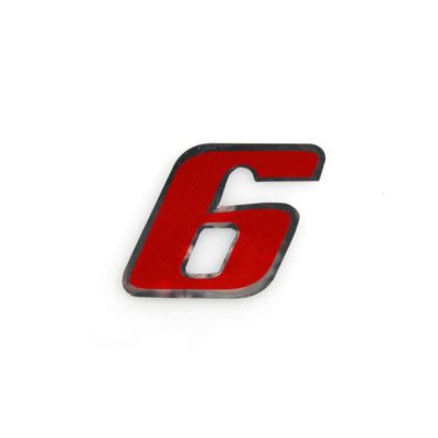 Autocollant 4R MEDI chiffre no. 6 rouge (100 x 100mm)