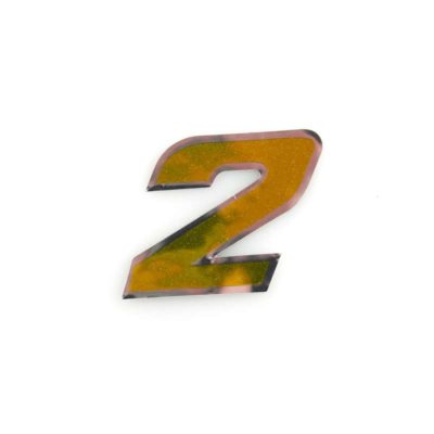 Autocollant 4R PICCOLO chiffre no. 2 doré (65 x 65mm)