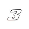 Autocollant 4R PICCOLO chiffre no. 3 blanc (65 x 65mm)