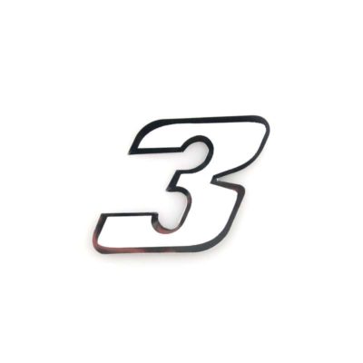 Autocollant 4R PICCOLO chiffre no. 3 blanc (65 x 65mm)