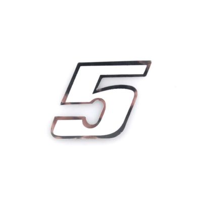 Autocollant 4R PICCOLO chiffre no. 5 blanc (65 x 65mm)