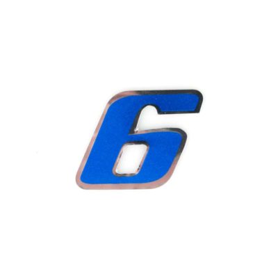 Autocollant 4R PICCOLO chiffre no. 6 bleu (65 x 65mm)