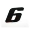Autocollant 4R MINI chiffre no. 6 noir (30 x 30mm)