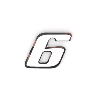 Autocollant 4R MINI chiffre no. 6 blanc (30 x 30mm)