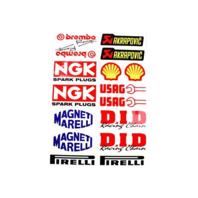Autocollants 4R SPONSOR BREMBO-AKRAP.-NKG-SHELL-USSAG-MAGNET M-D.I.D. 35x25cm