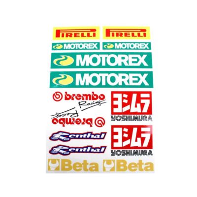 Autocollants 4R SPONSOR PIRELLI-Motorex-YOSHIMURA-BREMBO-RENTHAL 35x25cm