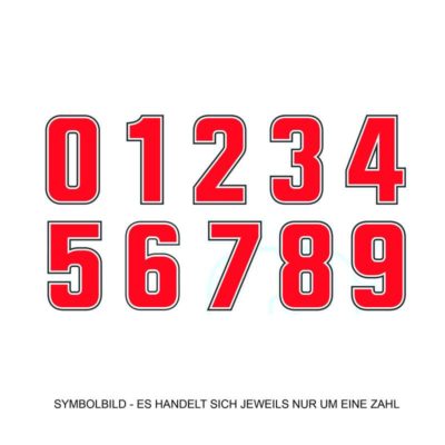 Autocollant 4R SUPER SIC chiffre no. 9 rouge (63mm)