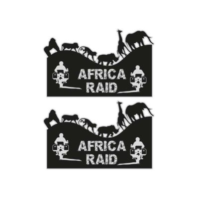 Autocollants 4R ADVENTURE AFRICA RAID (20 24cm) noir pour coffres
