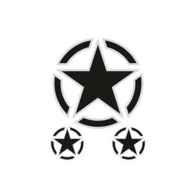 Autocollants 4R STAR (10 x 12cm) noir