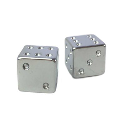 Bouchon valve MOPED KINGS (paire) Dé - 90° chromé