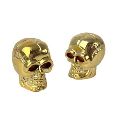 Bouchon valve MOPED KINGS (paire) SKULL doré