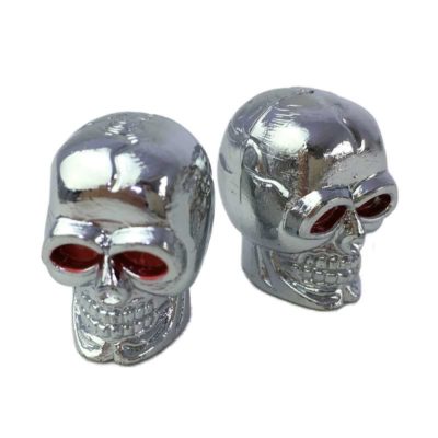 Bouchon valve MOPED KINGS (paire) SKULL chromé